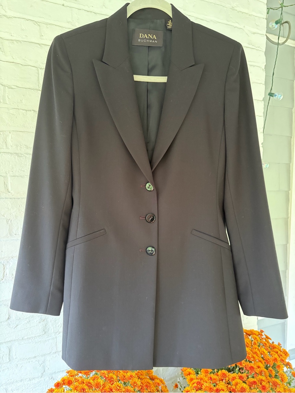DANA BUCHMAN Women’s Black Wool Blazer Jacket